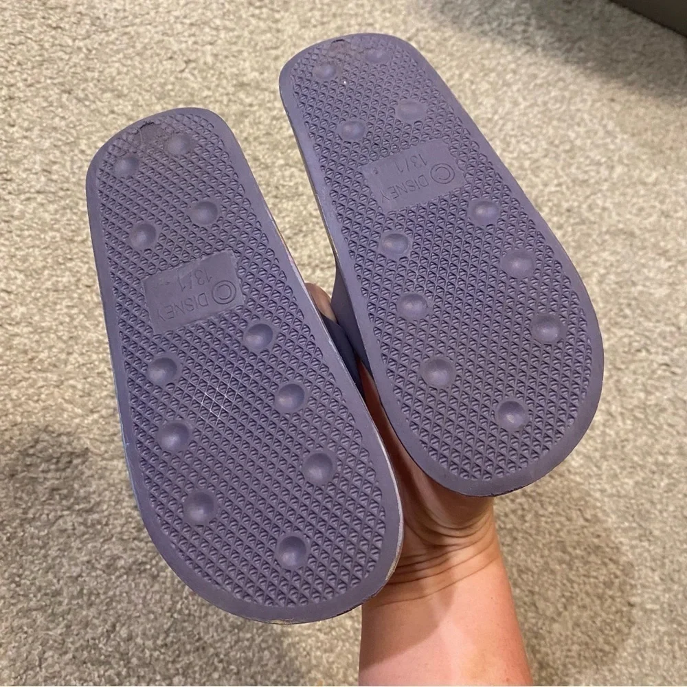 Disney Wish Star Slide On Sandals Sz 13/1 Purple Open Toe Kids Girls Shoes
